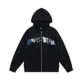 Trapstar Style Autumn/Winter Blue & White Gradient Full-Zip Hoodie - Black