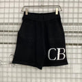 Cole Buxton Black Side Italic CB Logo Shorts