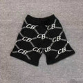 Cole Buxton Black All-Over Italic CB Chain Shorts