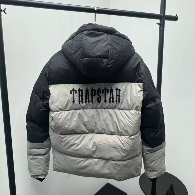 Trapstar Colorblock Hooded PuffereJacket - Khaki/Black
